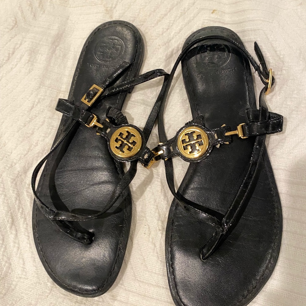 Tory Burch Ali sandals, size 9, black leather